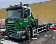 Scania P310 6x2 26 Tons flatbed Dropbside with crane, Ten Tyre lorry,  lift rear axle 